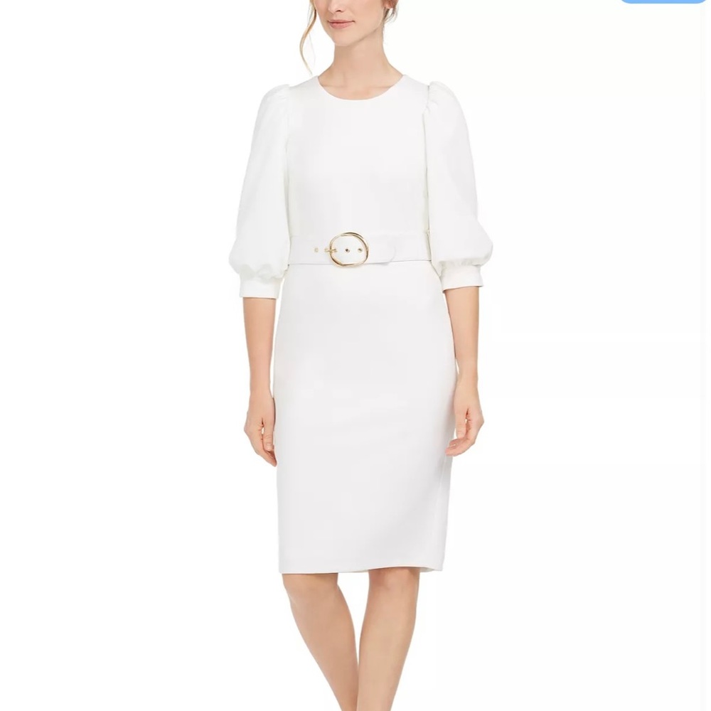 Calvin Klein Winter White Sheath Dress